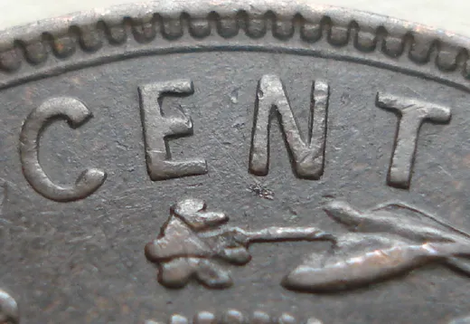 Re-engraved N in CENT