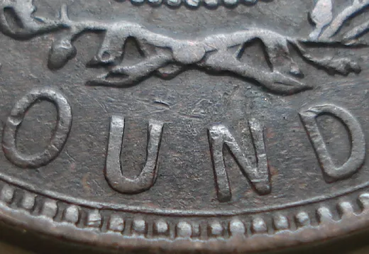 Re-engraved U in OUND