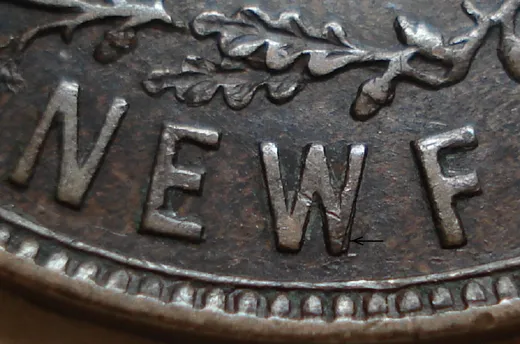 Re-engraved W in NEW