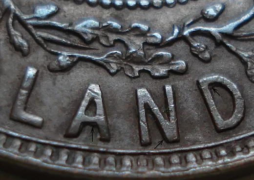 Re-engraved Letters in LAND