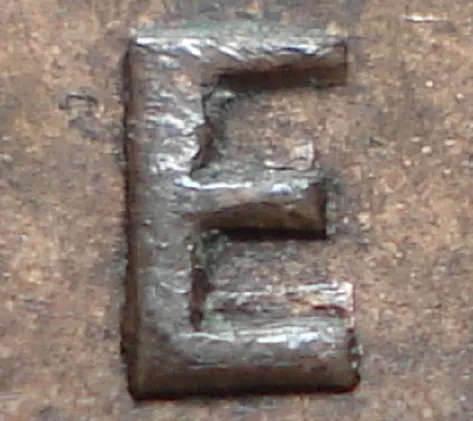 Re-engraved E in CENT