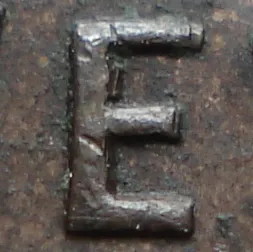 Re-engraved E in NEWF