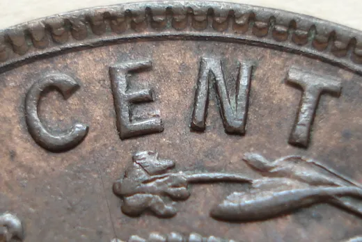 Re-engraved E & N in CENT