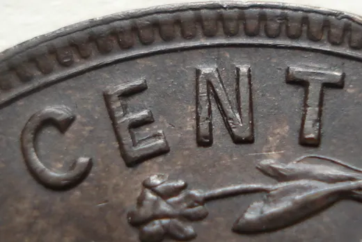 Re-engraved N in CENT