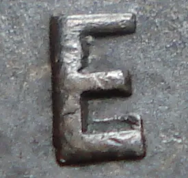 Re-engraved E in CENT