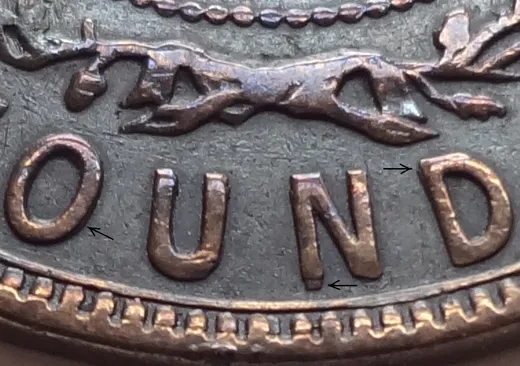 Re-engraved Letters in OUND