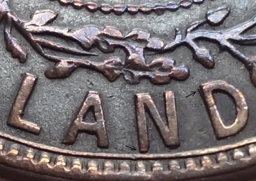 Re-engraved Letters in LAND