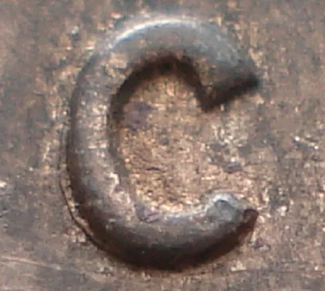 Re-engraved C in CENT
