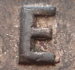 Re-engraved E in CENT