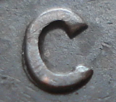 Re-engraved C in CENT