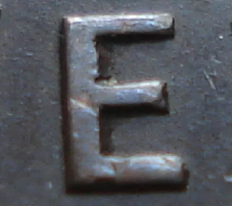 Re-engraved E in NEWF