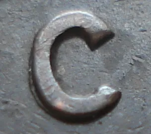 Re-engraved C in CENT