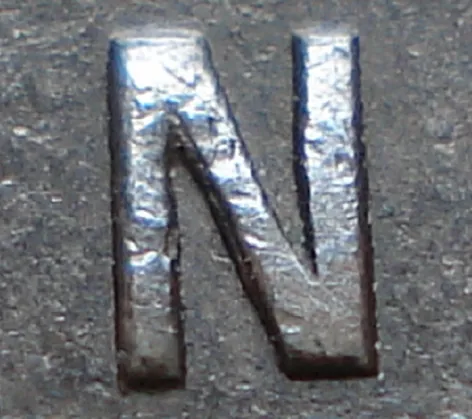 Re-engraved N in CENT
