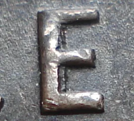 Re-engraved E in CENT