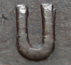 Re-engraved U in OUND