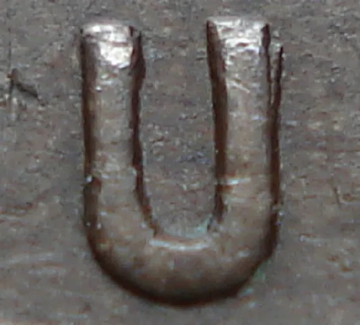Re-engraved U in OUND