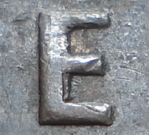 Re-engraved E in CENT