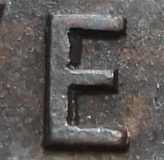 Re-engraved E in NEWF