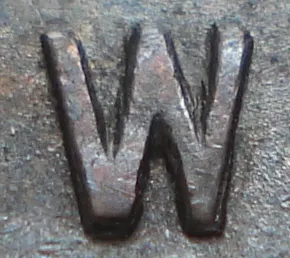 Re-engraved W in NEWF