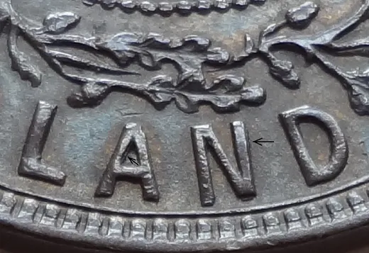 Re-engraved Letters in LAND