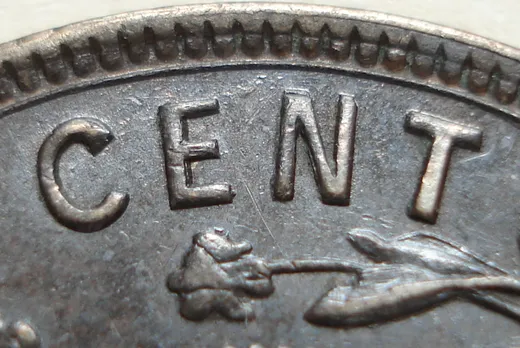 Re-engraved Letters in CENT