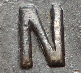 Re-engraved N in CENT