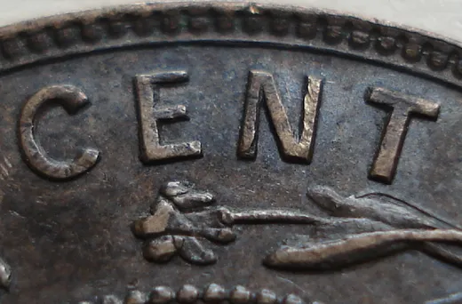 Re-engraved Letters in CENT