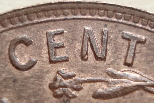 Re-engraved Letters in CENT