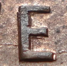 Re-engraved E in NEWF