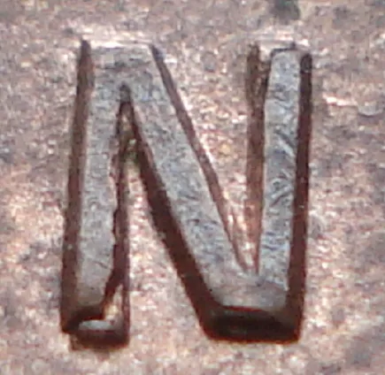 Re-engraved N in CENT