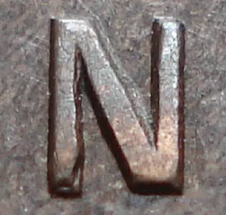 Re-engraved N in CENT