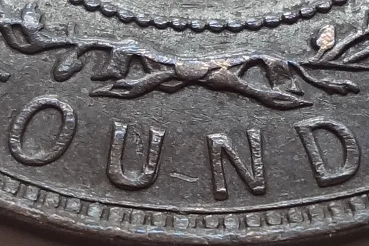 Re-engraved U in OUND
