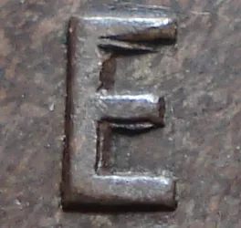 Re-engraved E in CENT