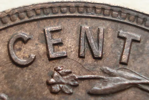 Re-engraved Letters in CENT