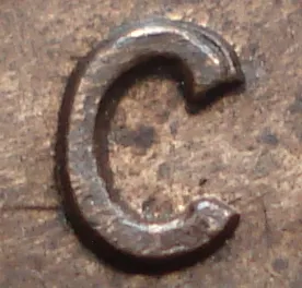Re-engraved C in CENT