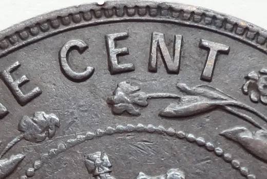 Re-engraved Letters in CENT
