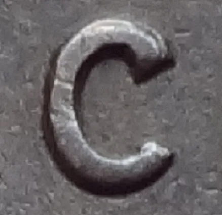 Re-engraved C in CENT