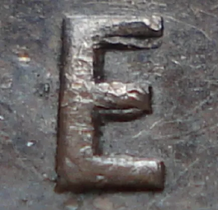 Re-engraved E in CENT