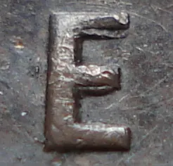 Re-engraved E in CENT