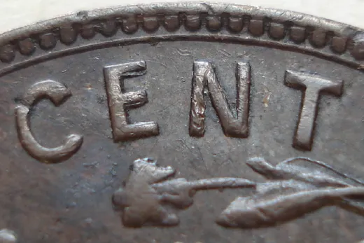 Re-engraved Letters in CENT