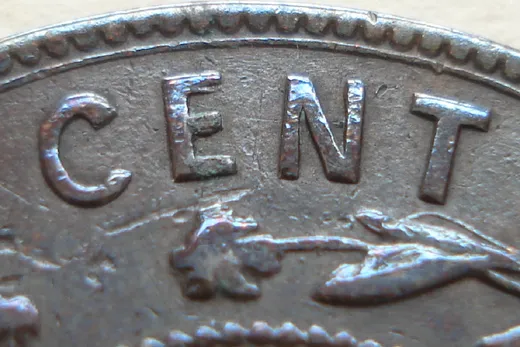 Re-engraved Letters in CENT