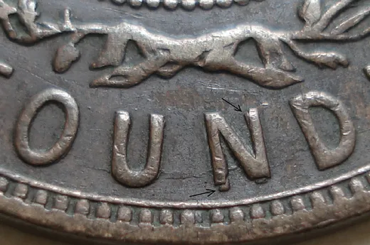 Re-engraved Letters in OUND