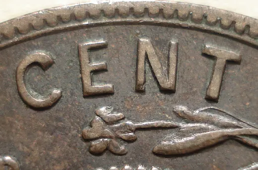 Re-engraved Letters in CENT