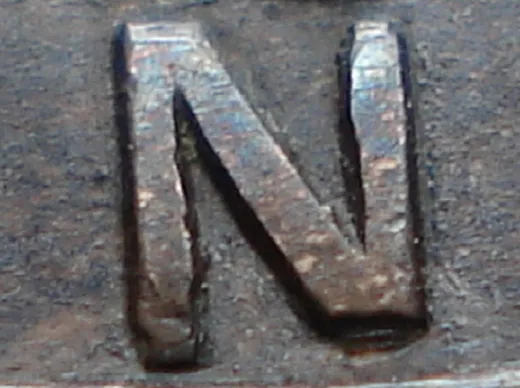 Re-engraved N in LAND