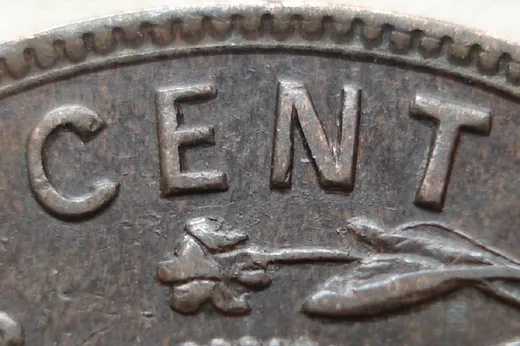 Re-engraved Letters in CENT