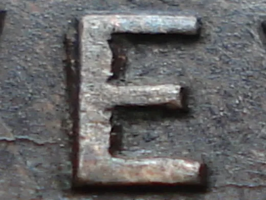 Re-engraved E in NEWF