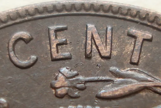Re-engraved Letters in CENT
