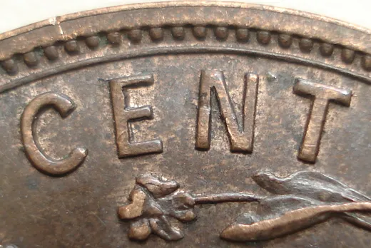 Re-engraved E in CENT