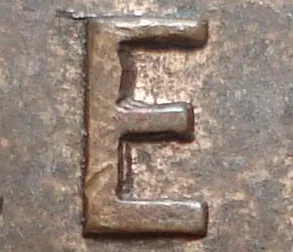 Re-engraved E in CENT