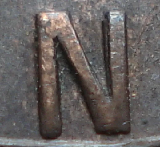 Re-engraved N in LAND